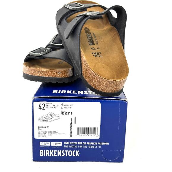 NIB Black Birkenstock Arizona BS Unisex Sandals Size 42 - Picture 2 of 14